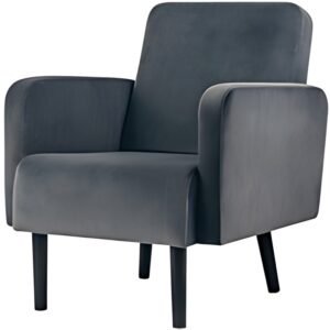 PAPERFLOW Fauteuil LISBOA, habillage en velours, anthracite
