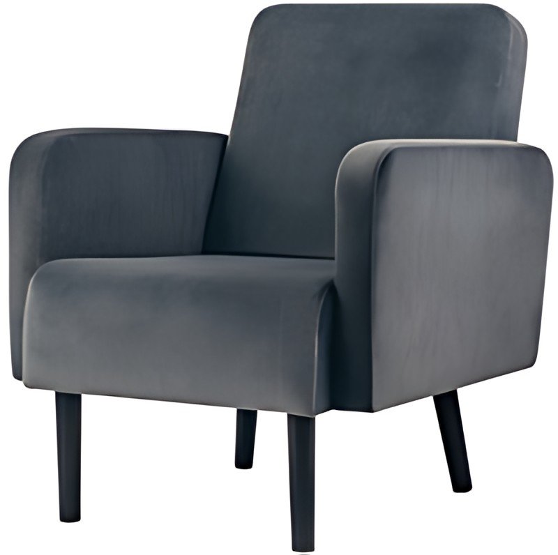 PAPERFLOW Fauteuil LISBOA, habillage en velours, anthracite