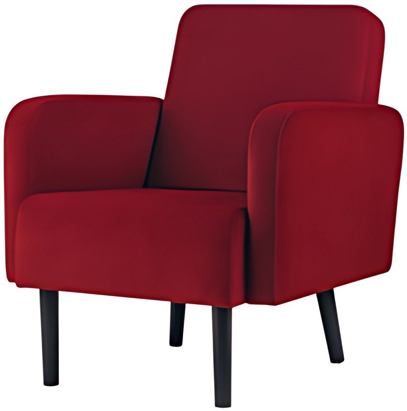 PAPERFLOW Fauteuil LISBOA, habillage en velours, rouge