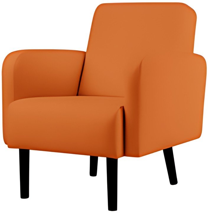 PAPERFLOW Fauteuil LISBOA, habillage simili cuir, orange
