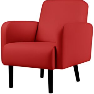 PAPERFLOW Fauteuil LISBOA, habillage simili cuir, rouge
