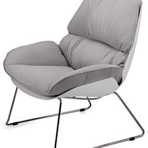 PAPERFLOW Fauteuil visiteur LAZY, blanc/gris
