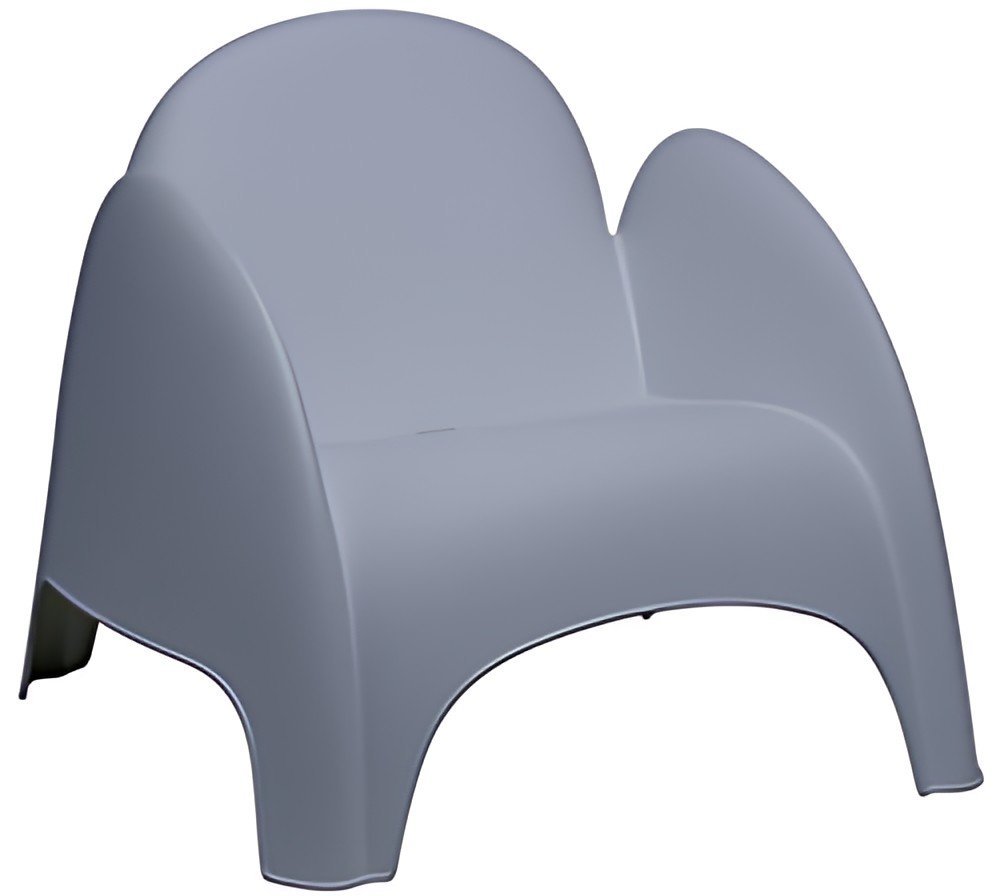 PAPERFLOW Siège en plastique DUMBO, bleu, set de 4
