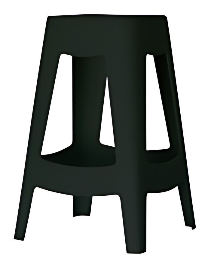 PAPERFLOW Tabouret BELLINI, set de 2, hauteur: 460 mm, noir