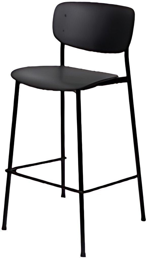 PAPERFLOW Chaise de bar SOHO, set de 2, noir
