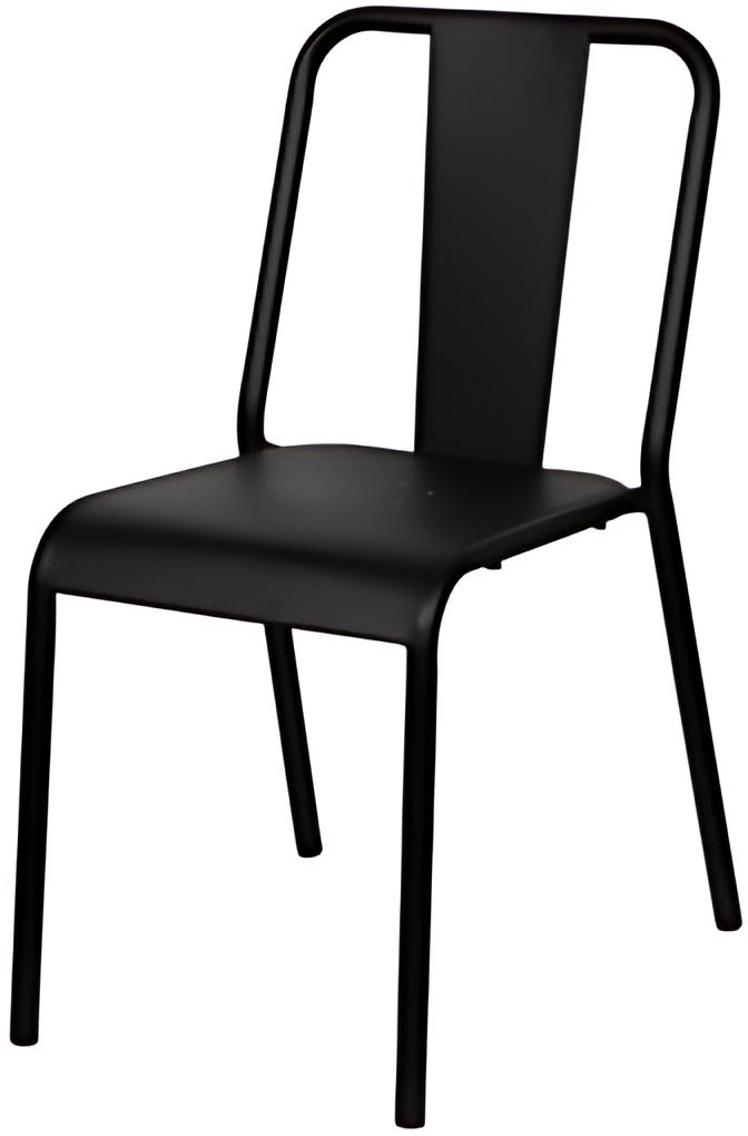 PAPERFLOW Chaise visiteur d'extérieur ARTY, set de 2, noir