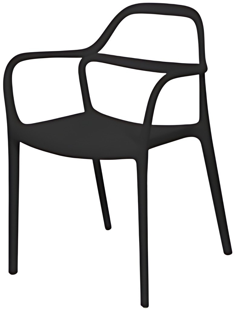 PAPERFLOW Chaise visiteur d'extérieur NOVA, set de 2, noir