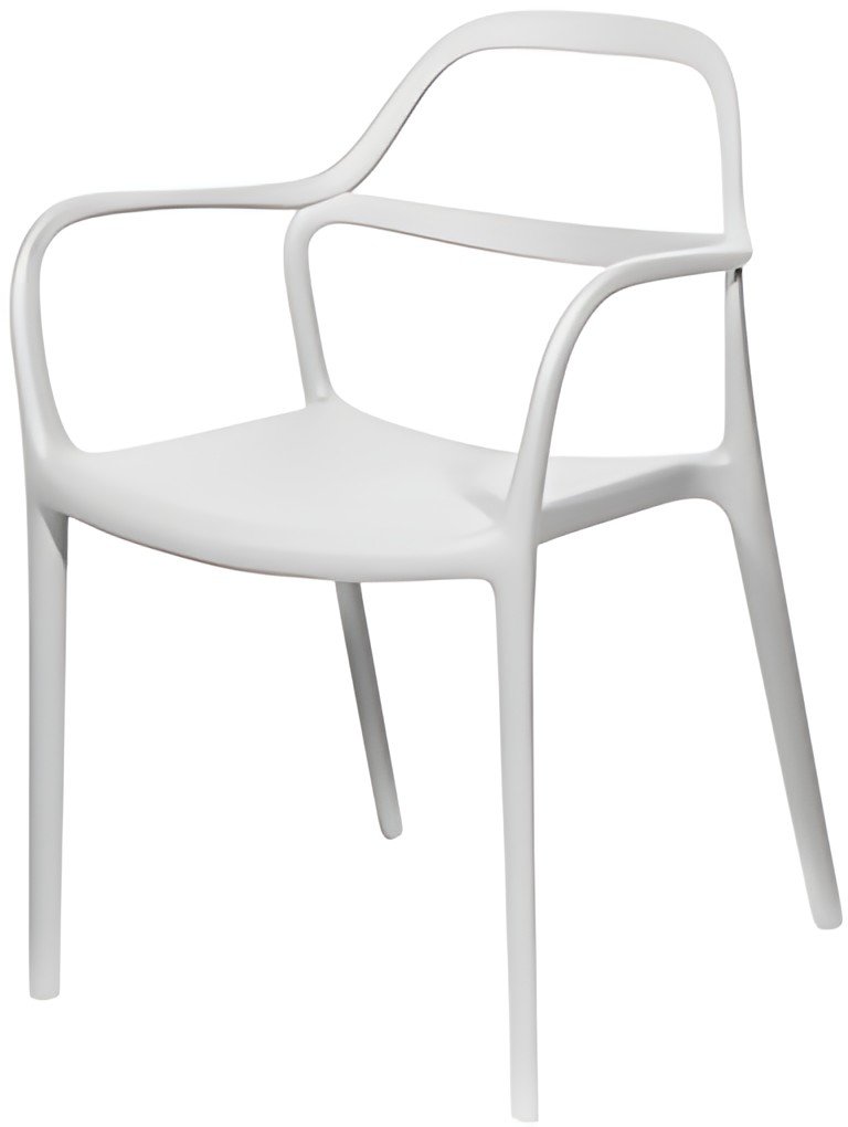 PAPERFLOW Chaise visiteur d'extérieur NOVA, set de 2, blanc