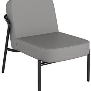 PAPERFLOW Fauteuil visiteur MEDSO RUND S, simili-cuir, gris