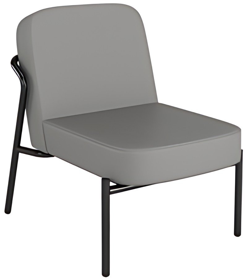 PAPERFLOW Fauteuil visiteur MEDSO RUND S, simili-cuir, gris