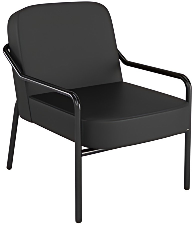 PAPERFLOW Fauteuil visiteur MEDSO RUND M, simili-cuir, noir