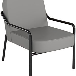 PAPERFLOW Fauteuil visiteur MEDSO RUND M, simili-cuir, gris