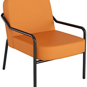 PAPERFLOW Fauteuil visiteur MEDSO RUND M simili-cuir, orange