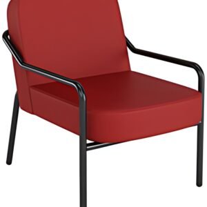 PAPERFLOW Fauteuil visiteur MEDSO RUND M, simili-cuir, rouge
