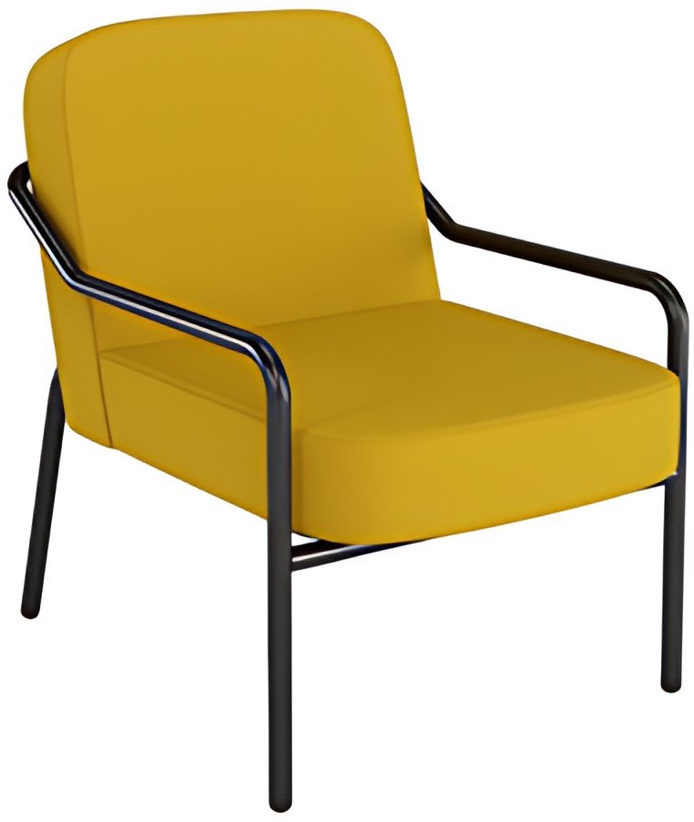 PAPERFLOW Fauteuil visiteur d'extérieur MEDSO RUND M, jaune