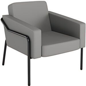 PAPERFLOW Fauteuil visiteur MEDSO KLASSIK L simili-cuir gris