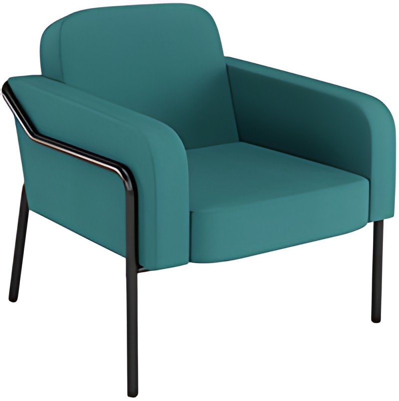 PAPERFLOW Fauteuil visiteur MEDSO RUND L, tissu, bleu