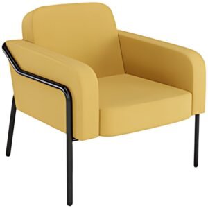 PAPERFLOW Fauteuil visiteur MEDSO RUND L, tissu, jaune