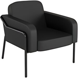 PAPERFLOW Fauteuil visiteur MEDSO RUND L, simili-cuir, crème
