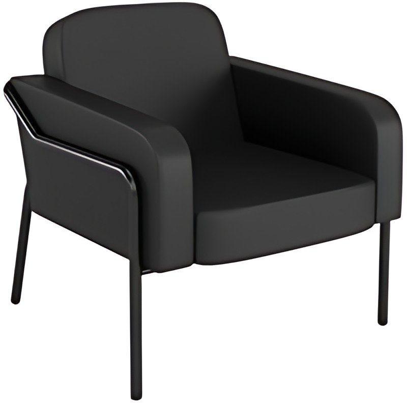 PAPERFLOW Fauteuil visiteur MEDSO RUND L, simili-cuir, crème