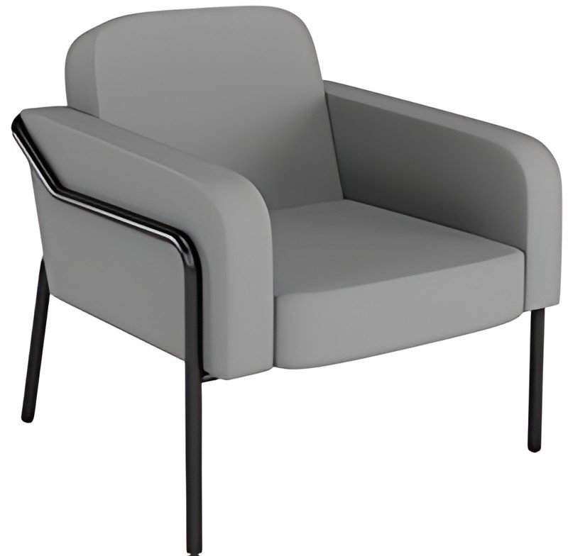 PAPERFLOW Fauteuil visiteur d'extérieur MEDSO RUND L, gris