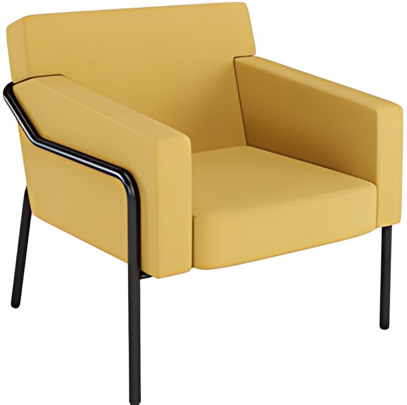 PAPERFLOW Fauteuil visiteur MEDSO T L, tissu, jaune