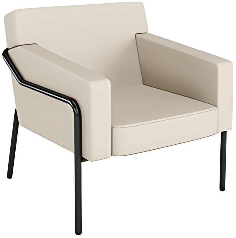 PAPERFLOW Fauteuil visiteur MEDSO T L, simili-cuir, creme