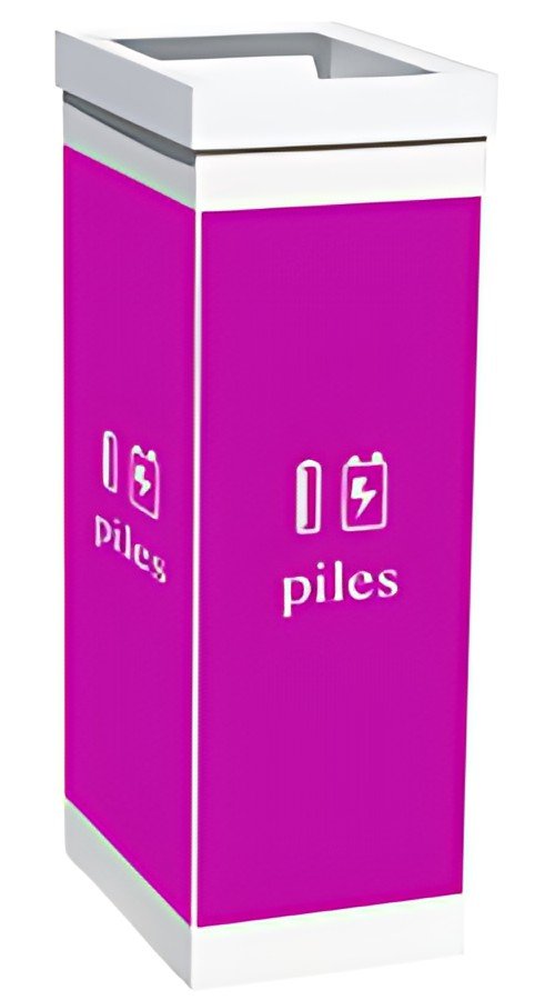 PAPERFLOW Collecteur pour tri sélectif piles, blanc