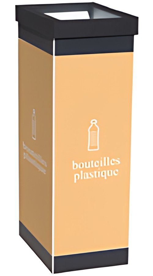 PAPERFLOW Collecteur pour tri sélectif bouteilles, noir