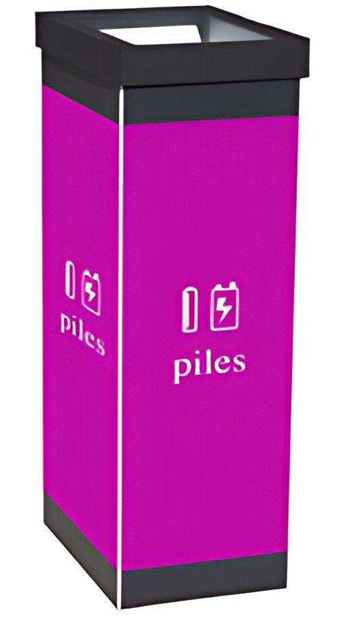 PAPERFLOW Collecteur pour tri sélectif piles, noir