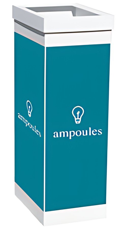 PAPERFLOW Collecteur pour tri sélectif ampoules, blanc