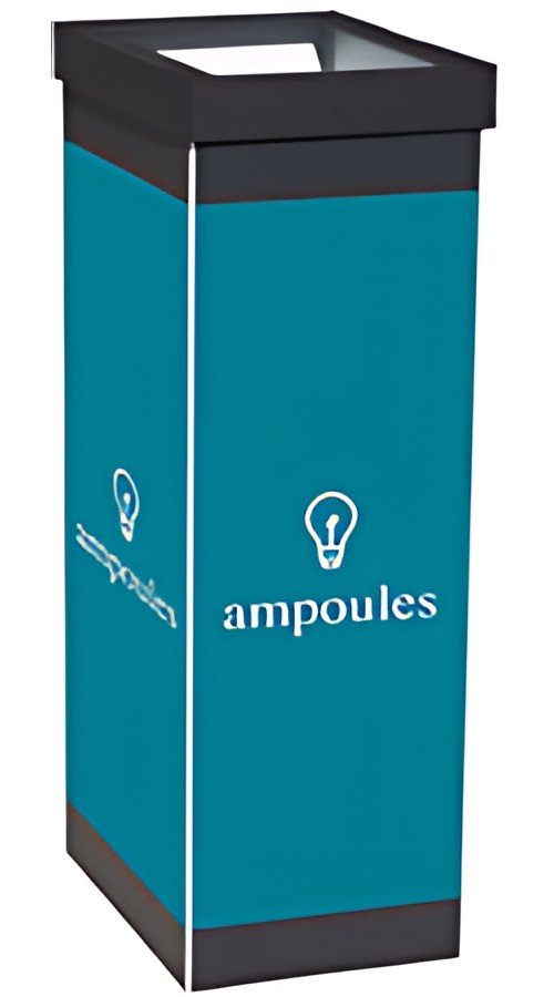 PAPERFLOW Collecteur pour tri sélectif ampoules, noir