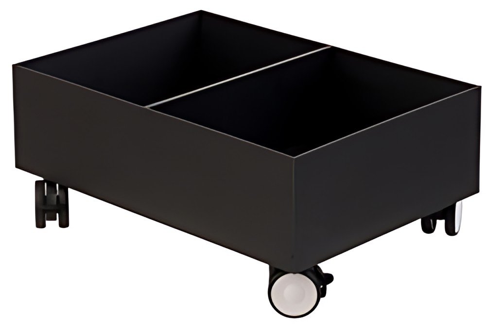 Base roulante PAPERFLOW pour 2 bacs de collecte recyclage, noir