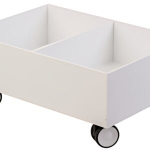 Base roulante PAPERFLOW pour 2 bacs de collecte recyclage, blanc
