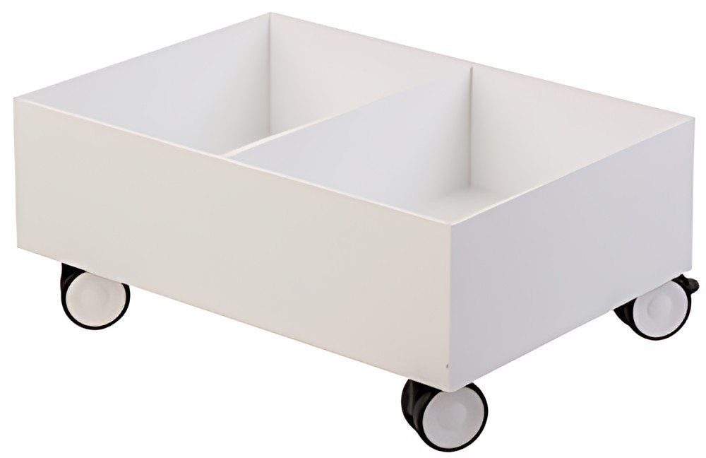 Base roulante PAPERFLOW pour 2 bacs de collecte recyclage, blanc