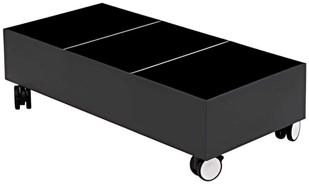 Base roulante PAPERFLOW pour 3 bacs de collecte recyclage, noir
