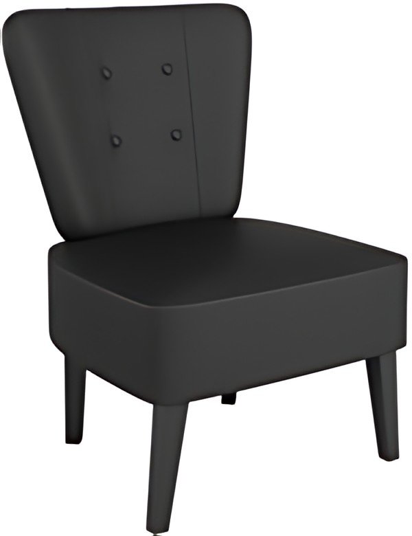 PAPERFLOW Fauteuil visiteur Brighton, simili cuir, noir