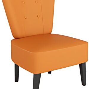PAPERFLOW Fauteuil visiteur Brighton, simili cuir, orange