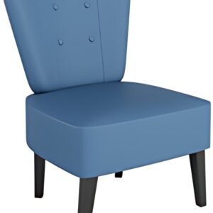 PAPERFLOW Fauteuil visiteur Brighton, simili cuir, bleu