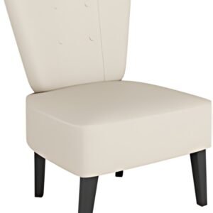 PAPERFLOW Fauteuil visiteur Brighton, simili cuir, ivoire