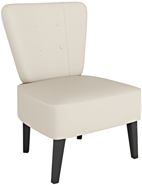PAPERFLOW Fauteuil visiteur Brighton, simili cuir, ivoire