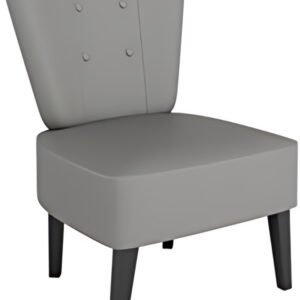 PAPERFLOW Fauteuil visiteur Brighton, simili cuir, gris