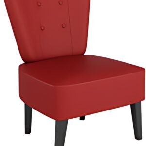 PAPERFLOW Fauteuil visiteur Brighton, simili cuir, rouge
