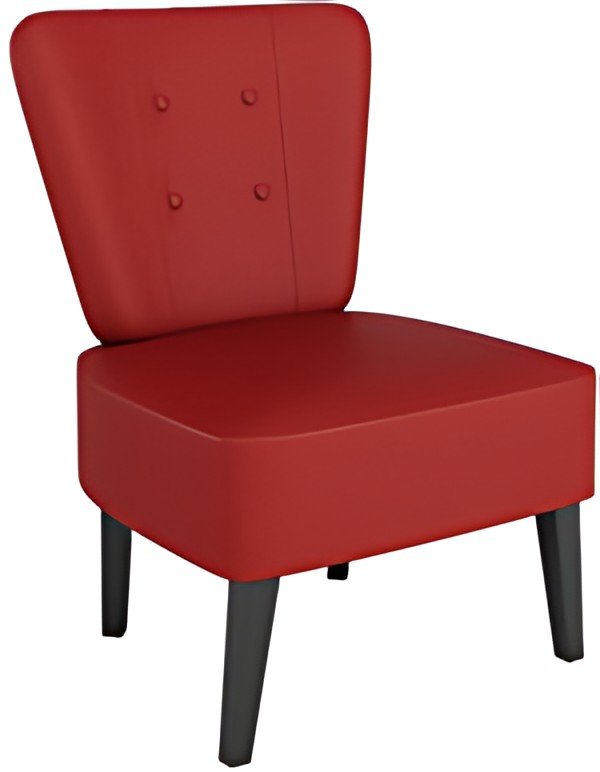PAPERFLOW Fauteuil visiteur Brighton, simili cuir, rouge