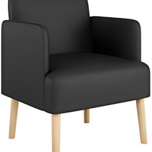 PAPERFLOW Fauteuil visiteur Brooks, simili cuir, noir