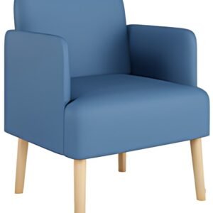 PAPERFLOW Fauteuil visiteur Brooks, simili cuir, bleu