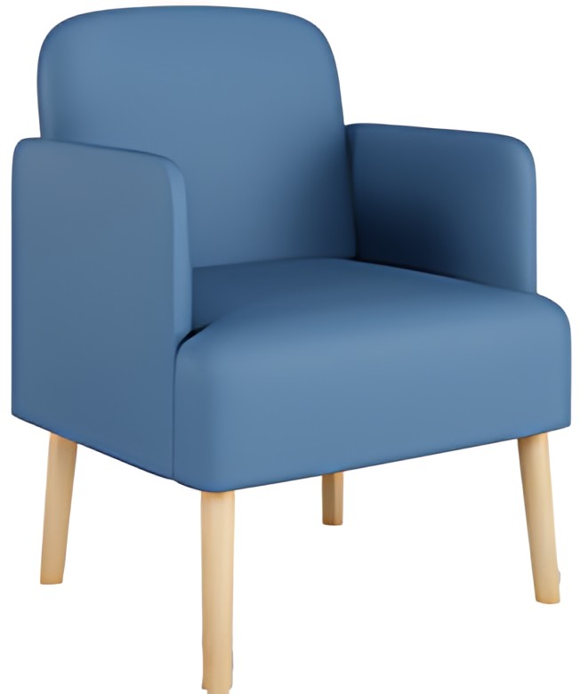 PAPERFLOW Fauteuil visiteur Brooks, simili cuir, bleu