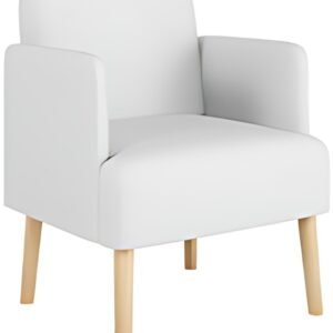 PAPERFLOW Fauteuil visiteur Brooks, simili cuir, blanc