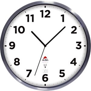 ALBA Horloge murale radiopilotée "HOREXTRARC" blanc / argent