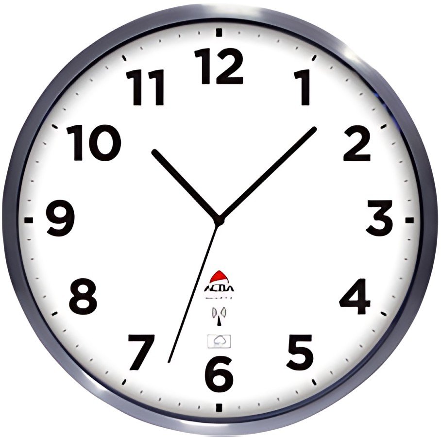 ALBA Horloge murale radiopilotée "HOREXTRARC" blanc / argent